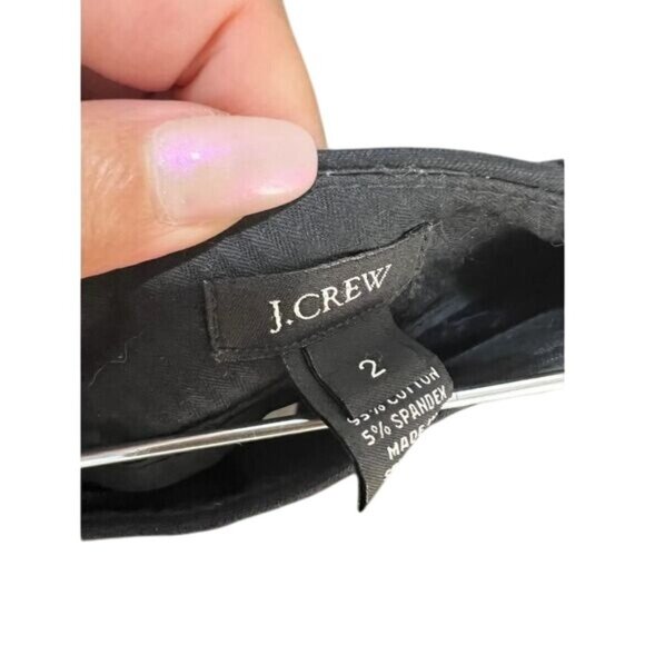 J.Crew Black Cotton Blend Mini Skirt With Back Pockets & Side Zip Size 2 - Picture 4 of 5